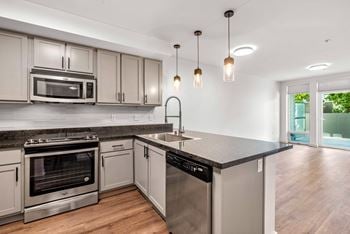 Modern kitchen at 128 on state apartments in kirkland, wa 98033